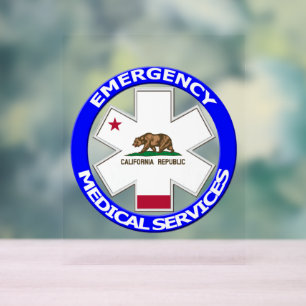 California EMS Star of Life Acrylic Sign