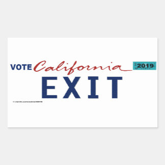 CALIFORNIA EXIT LICENSE PLATE STICKER
