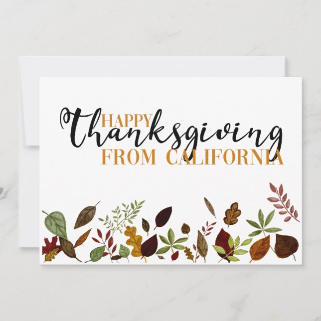 California Fall Foliage Thanksgiving Card (Front)