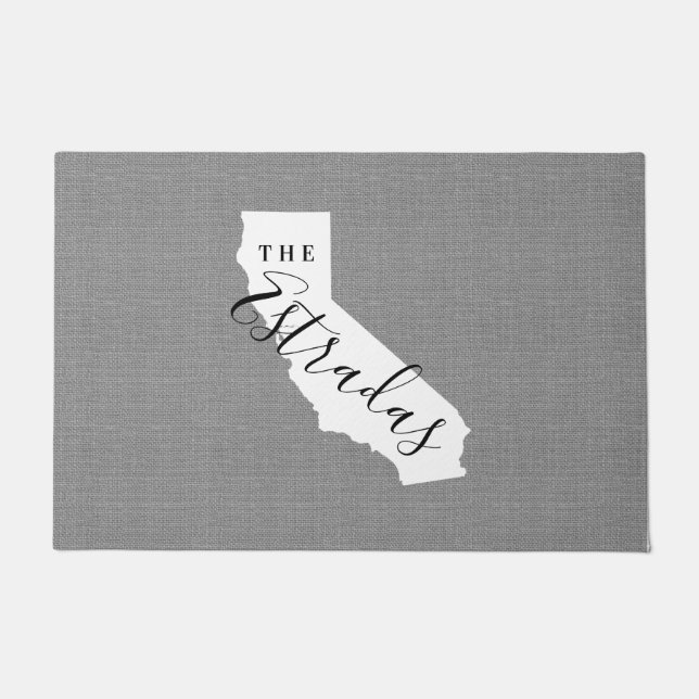 California Family Monogram State Doormat (Front)