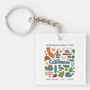 California Family Trip Custom Matching Key Ring