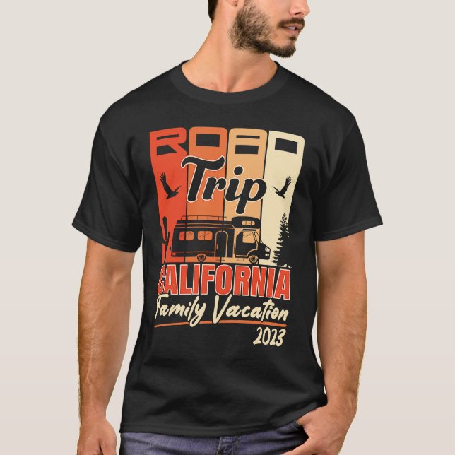 California Family Vacation RV Road Trip Mountains  T-Shirt (Front)