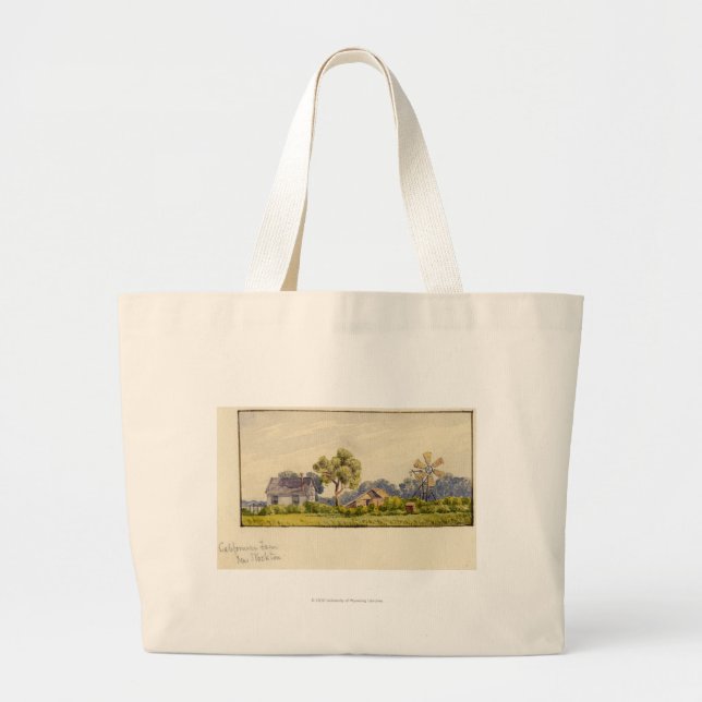 California Farm, Near Stockton Large Tote Bag (Front)