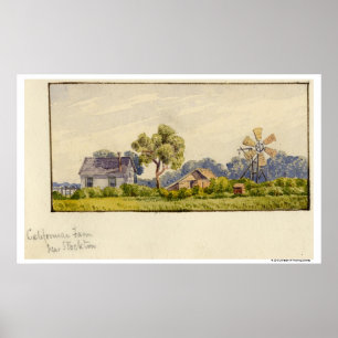 California Farm, Near Stockton Poster