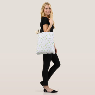 California figwort leaves watercolor and ink tote bag