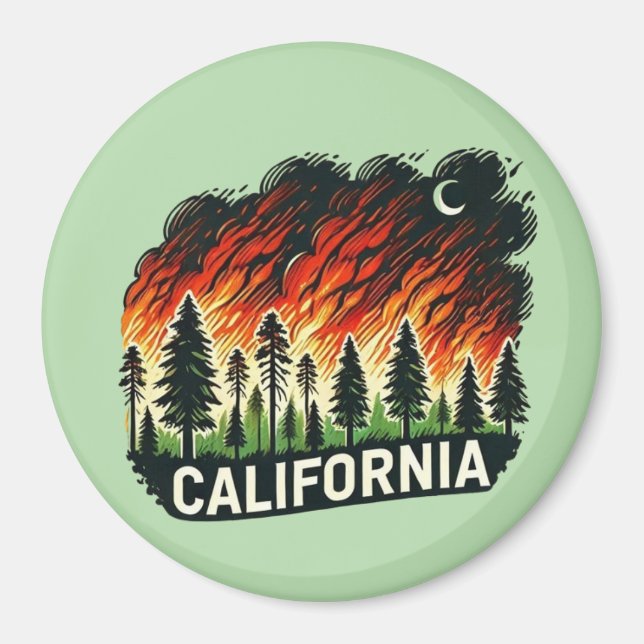 CALIFORNIA FIRE Keychain Magnet (Front)
