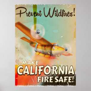 California Fire safe vintage poster