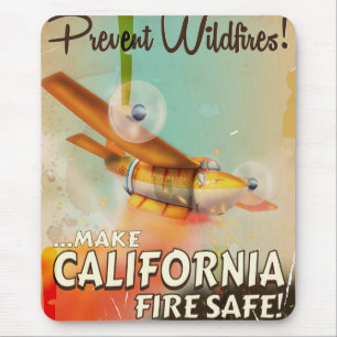 California Fire safe vintage poster Mouse Pad