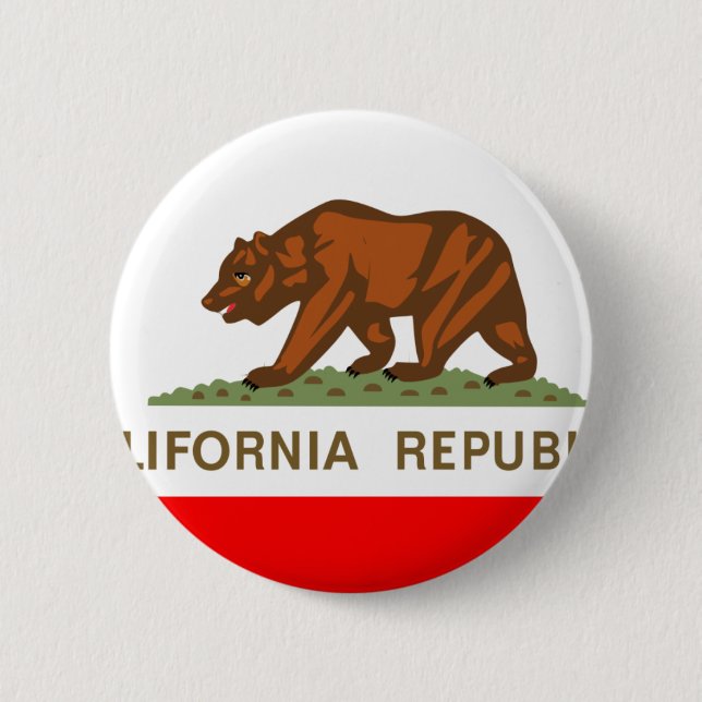 California Flag 6 Cm Round Badge (Front)