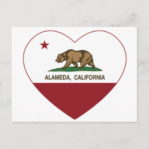 california flag alameda heart postcard