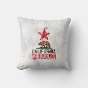 California Flag Bear in Painterly Style Cushion