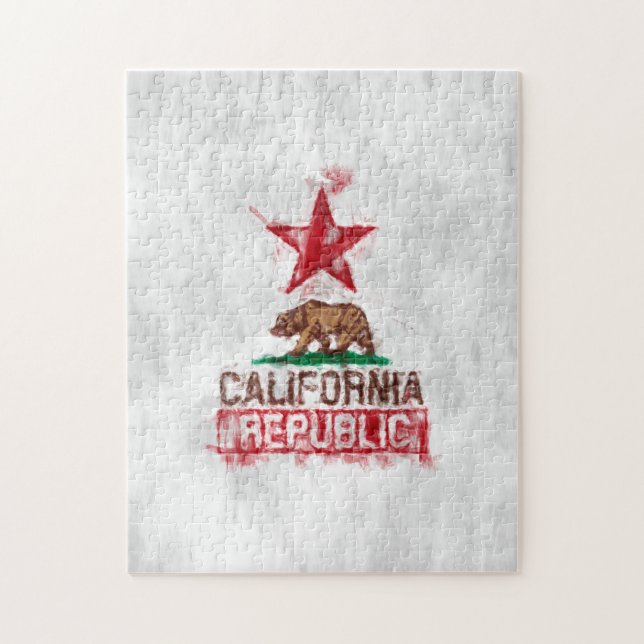 California Flag Bear in Painterly Style Jigsaw Puzzle (Vertical)