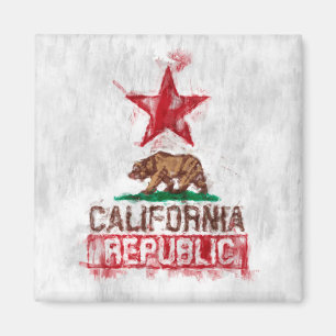 California Flag Bear in Painterly Style Magnet
