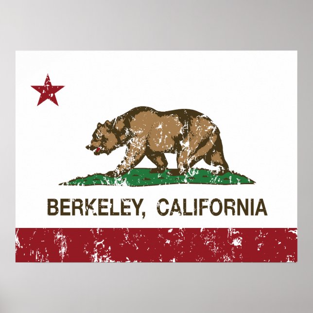 california flag berkeley distressed poster (Front)