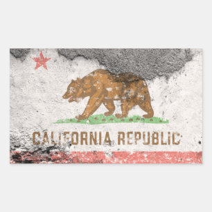 california flag brick wall rectangular sticker