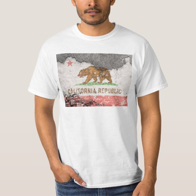 california flag brick wall T-Shirt (Front)
