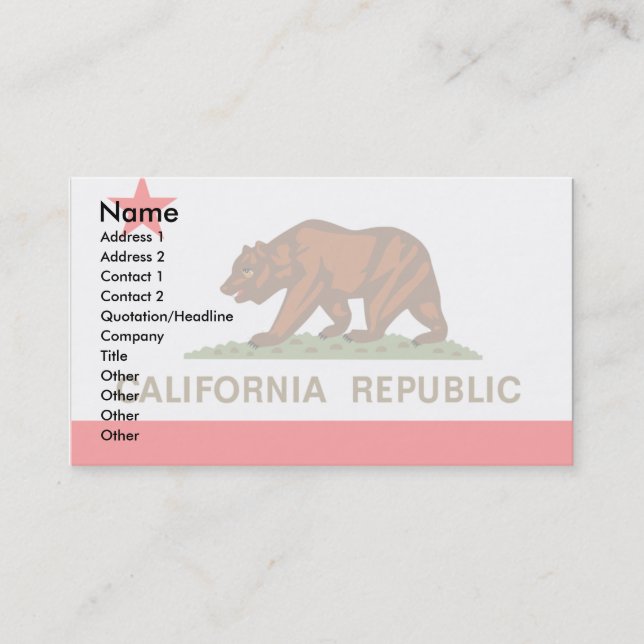 California Flag Business Card (Front)