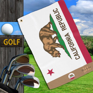 California flag & California monogrammed / golf Towel