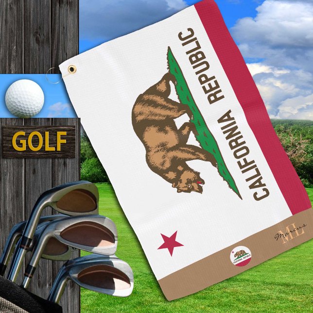 California flag & California monogrammed / golf Towel (Creator Uploaded)
