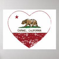 california flag carmel heart distressed