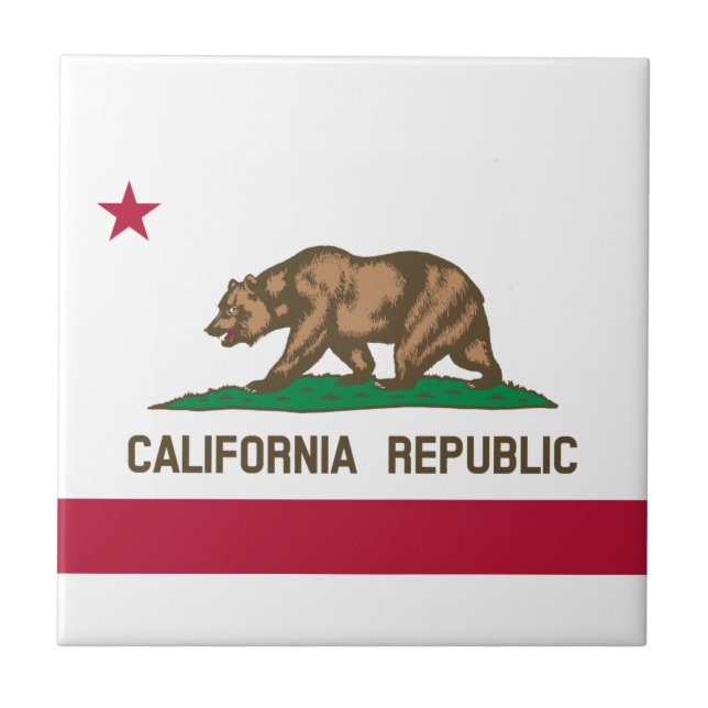 California Flag Ceramic Tile (Front)