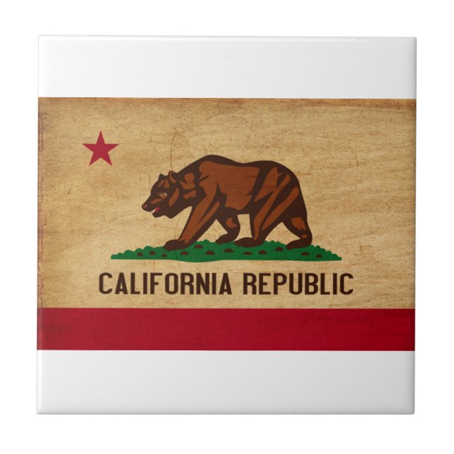 California Flag Ceramic Tile (Front)