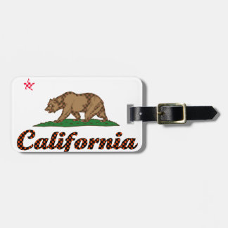 California Flag Chequered-Out Luggage Tag