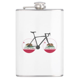 California Flag Cycling Hip Flask