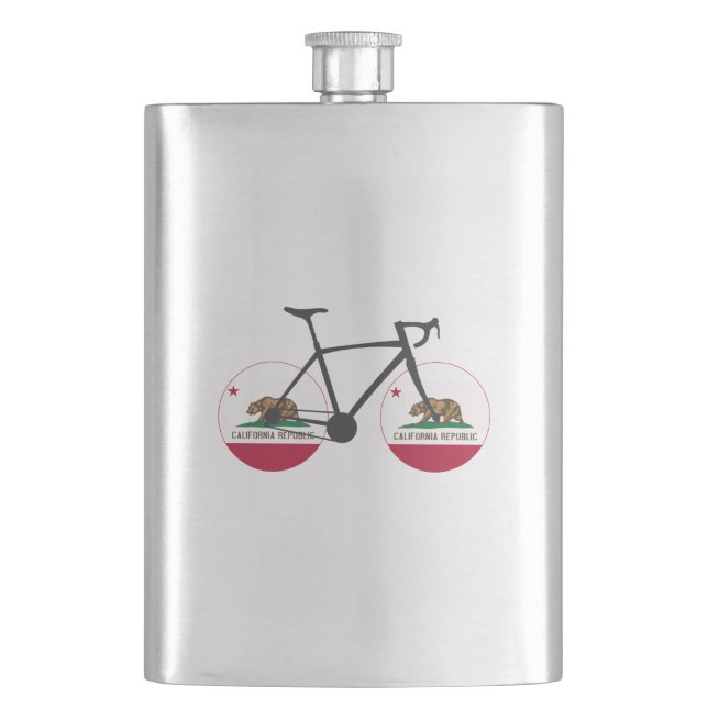 California Flag Cycling Hip Flask (Front)