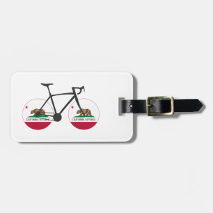 California Flag Cycling Luggage Tag