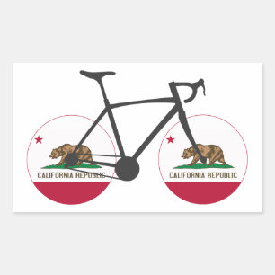 California Flag Cycling Rectangular Sticker