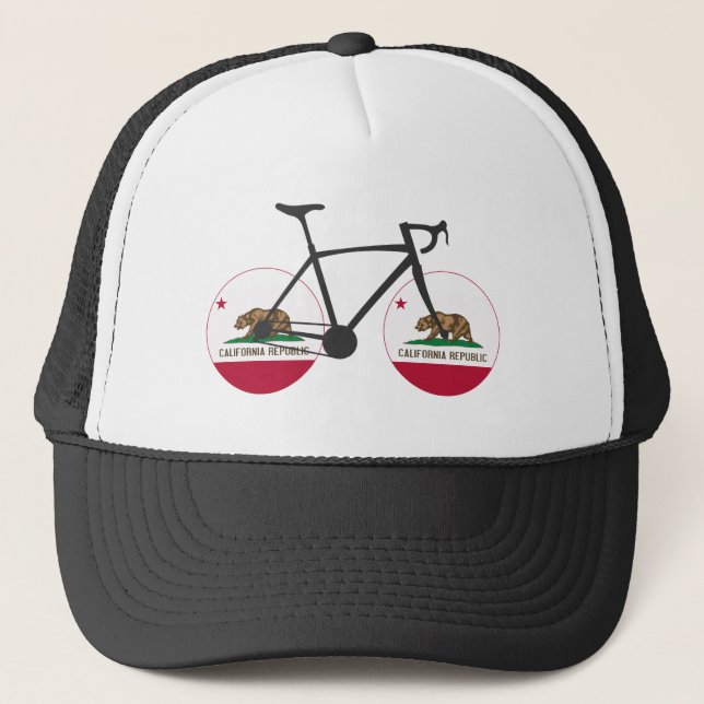 California Flag Cycling Trucker Hat (Front)