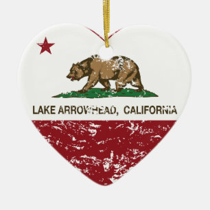 california flag lake arrowhead heart distressed ceramic tree decoration