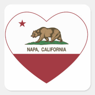california flag napa heart square sticker