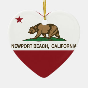 california flag newport beach heart ceramic tree decoration