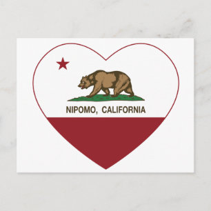 california flag nipomo heart postcard