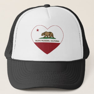 california flag pacific palisades heart trucker hat