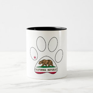 California flag paw print mug
