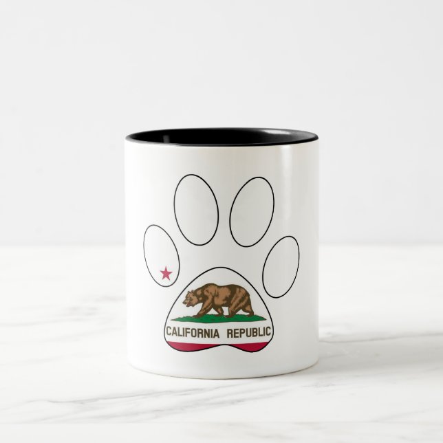 California flag paw print mug (Center)