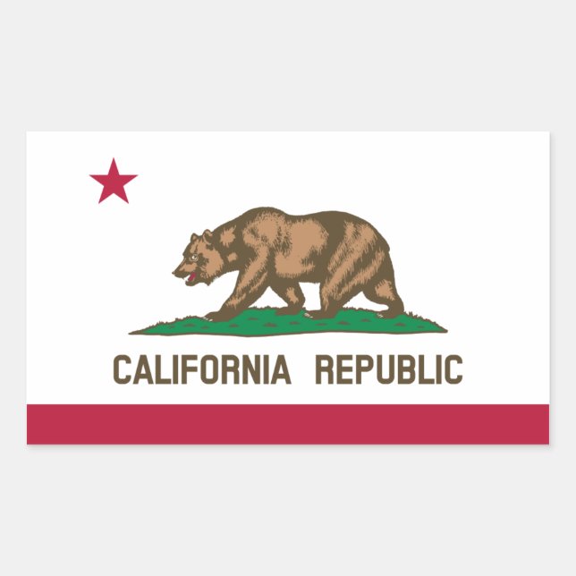 California Flag Rectangular Sticker (Front)