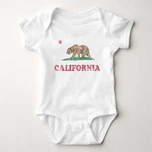 California Flag Retro Fade Baby Bodysuit