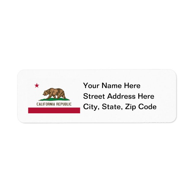 California Flag Return Address Label (Front)