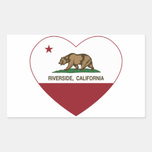 california flag riverside heart rectangular sticker