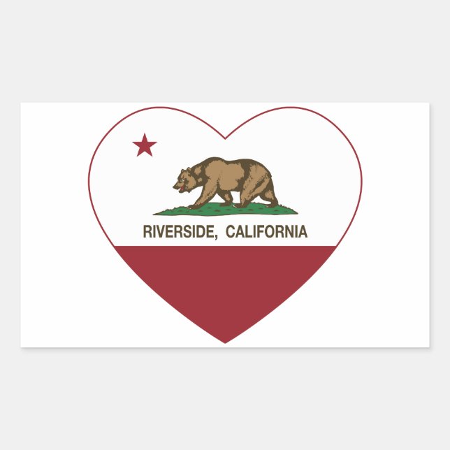 california flag riverside heart rectangular sticker (Front)