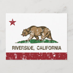 California Flag Riverside Postcard