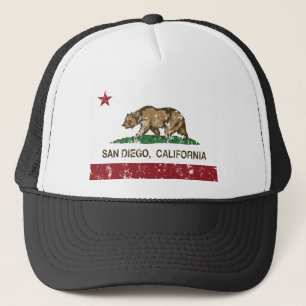 california flag san diego distressed trucker hat