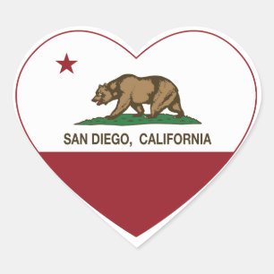 california flag san diego heart sticker