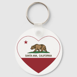california flag santa ana heart key ring