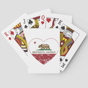 california flag santa barbara heart distressed playing cards