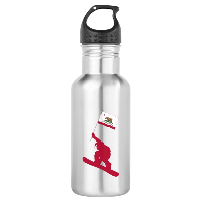 California Flag Snowboard 532 Ml Water Bottle (Front)